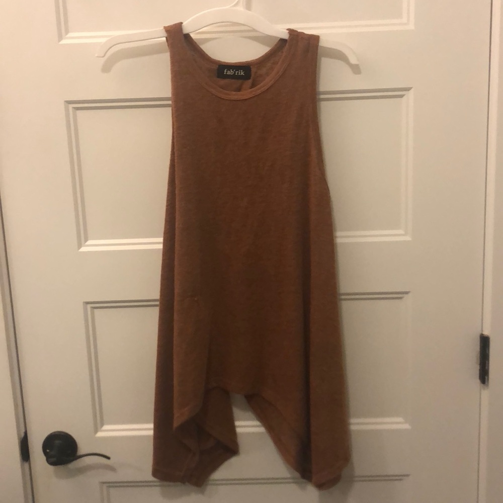 Tan tank top, open back
